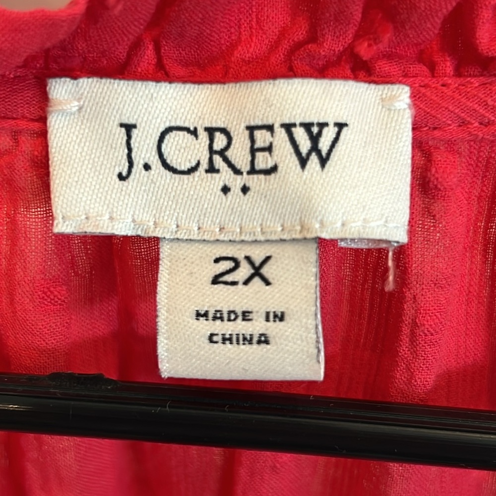 J. Crew Women’s 2X Red Blouse - Picture 2 of 13
